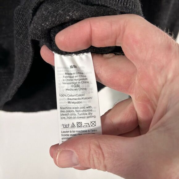 J. Crew Sweater Men's Medium Black 1/4 Button Long Sleeve 100% Cotton Pullover - Picture 5 of 6